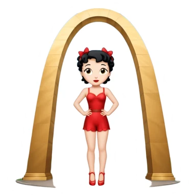 Betty Boop Standing under the Saint Louis Arch sticker