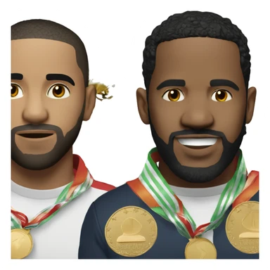 Drake with winner trophy Kendrick Lamar with you tried medal  sticker