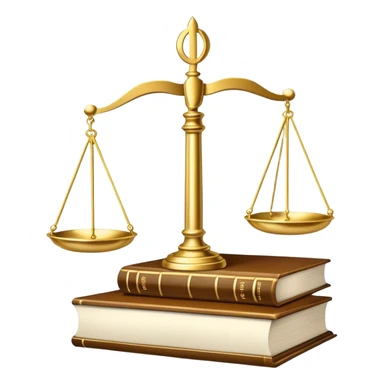 An icon featuring scales of justice, a gavel, and a legal book, symbolizing the study of law. The design includes courthouse pillars in the background, representing authority and legal systems. Transparent background highlights the principles of justice, order, and legal education. sticker