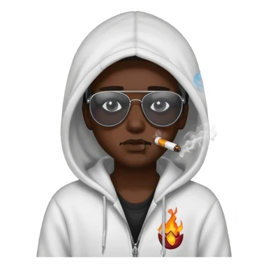 melanin with tears smoking with a hoodie on and shades  sticker
