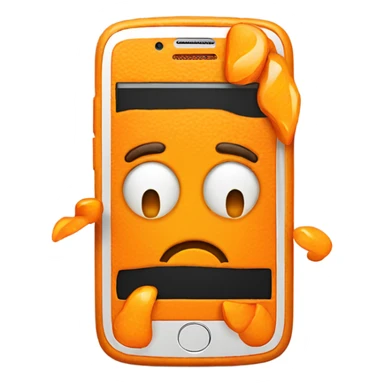 Orange smartphone upset sticker