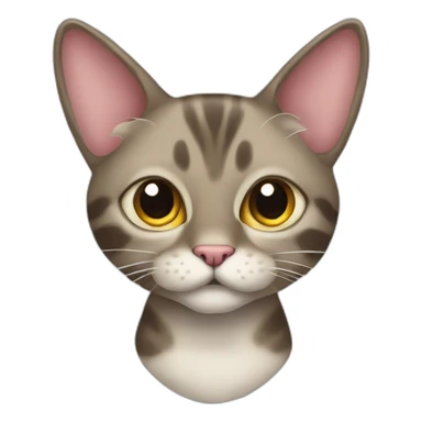 Three legged one eared big eyed furry cat sticker
