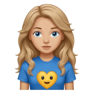 White Girl with light brown wavy long hair and blue eyes who likes to go to music events sticker