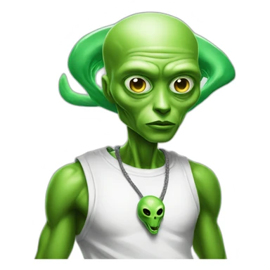 hiphop alien green cool dope sticker