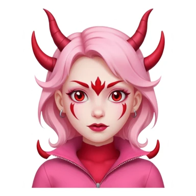 devil girl in pink outfit sticker