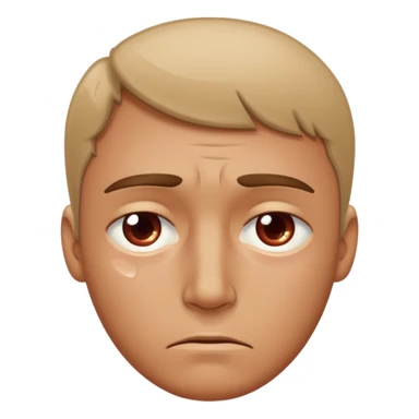 Man with a slightly reddened, sad face, a tear flowing from his eye down his cheek sticker