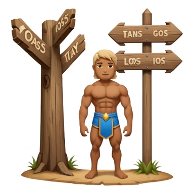 god in front of a signpost sticker