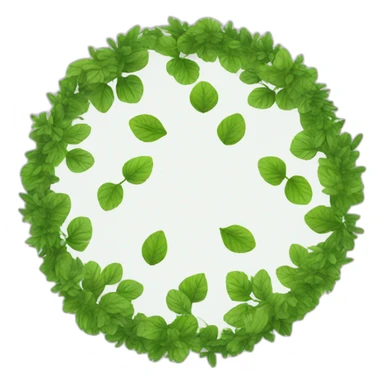 greenery in a circular shape sticker