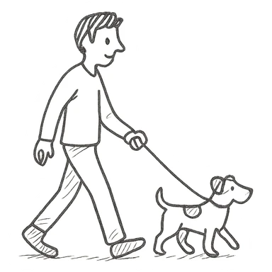 a man walking a Jack Russell Terrier sticker