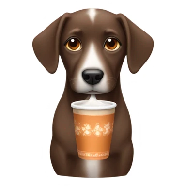 dog drinking hot chocolate  sticker