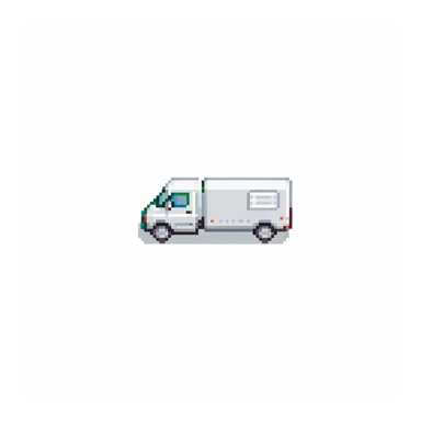 minimalistic delivery truck side view, simple clean lines sticker