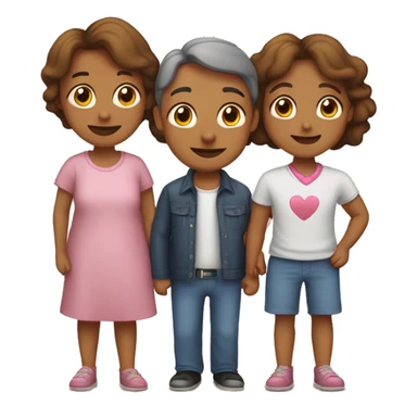 Mamá papá y dos hijas y dos perros  sticker