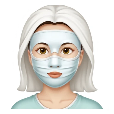 Mujer con mascarilla blanca sticker