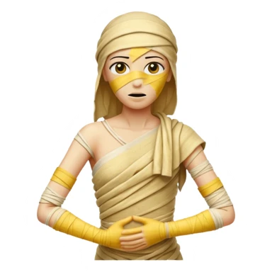 mummy Human figure wrapped in yellowed bandages, one arm stretched forward.
 sticker