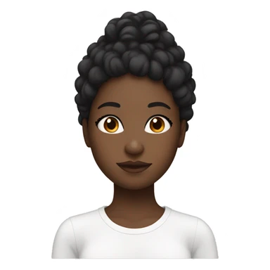 black girl wearing a white fitted tshirt with natural hair and blush and mascara sticker