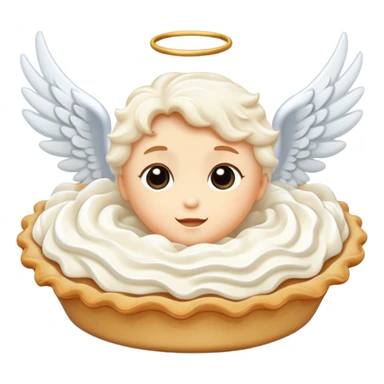 cream pie with angel wing sticker
