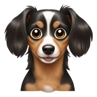 Long hair dachshund Chihuahua mix with brown & black hair sticker