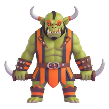 Tiger orc with tusks and orange stripes sticker