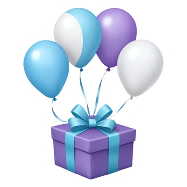Please make light blue and white balloons too, make several and tie them to a gift sticker