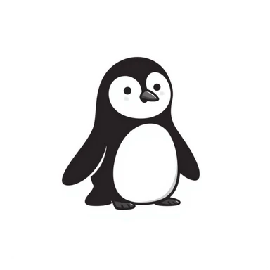 penguin hand drawn doodle style sticker