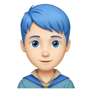 very handsome boy big blue eyes, scout boy with, blue hair  sticker