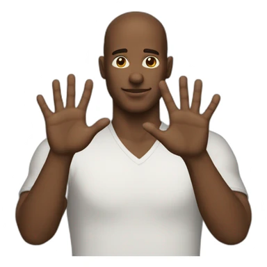 A man making T with his hands sticker