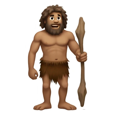 caveman with wooden wheels sticker