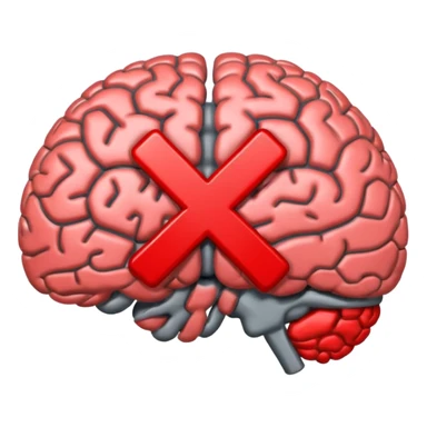 Combine the brains with the red x (disapproval) emoji sticker