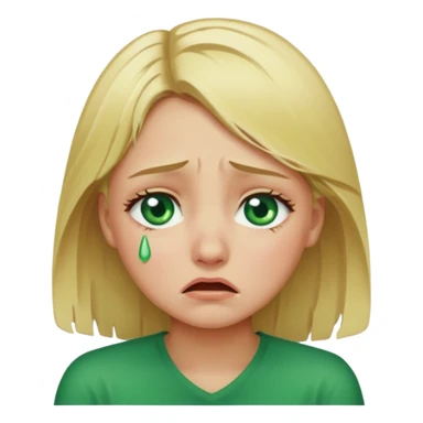 the girl is that criying she has green eyes and blondhair  sticker