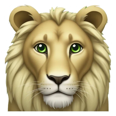 Un lion avec des yeux vert sticker