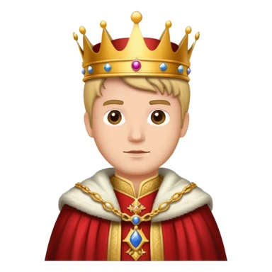 king with crown and royal robe sticker
