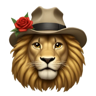 Lion with hat like smash guns and roses  sticker