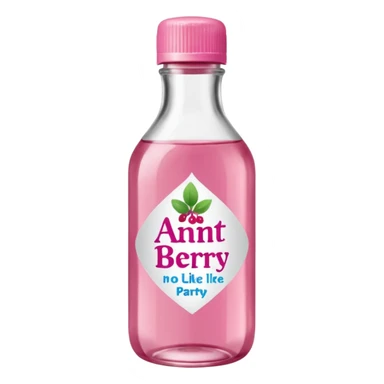 realistic Johnson and Johnson style bottle pink cap pink logo clear bottle with aint no party like a berry party written on the logo with diddy oil and a berry on top bottle sticker