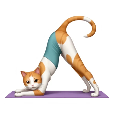 cat in downward dog yoga pose, triangle pose with raised hips sticker