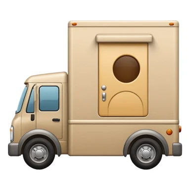 emoji of beige delivery truck sticker