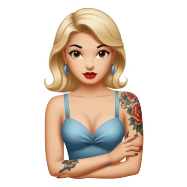 in arm pin-up tattoo all-over sticker