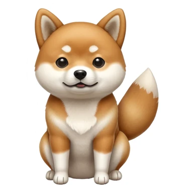 A Shiba Inu sitting and pooping sticker