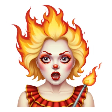 Vintage circus performer spitting fire sticker