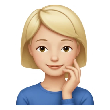 Smiling with eyes closed with hand under chin sticker