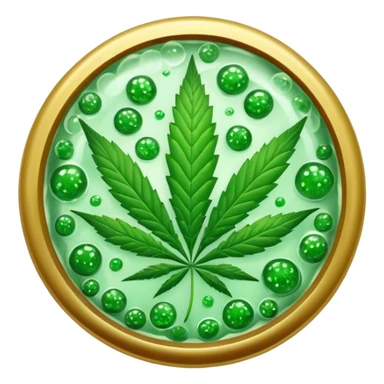 frozen caviar with cannabis leaf sticker