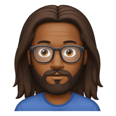 bearded long haired  black man with eyeglasses sticker