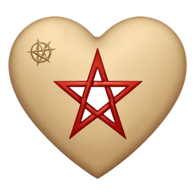 beige heart satanic sticker