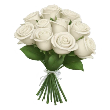White rose flower bouquet sticker