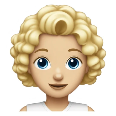 Blonde girl blue eyes holding spitz  sticker