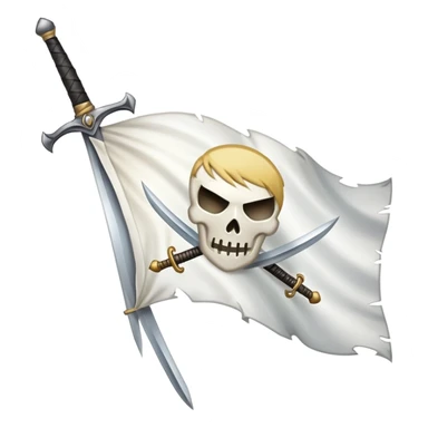 white flag with a sword sticker