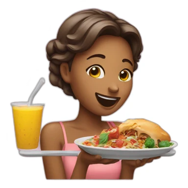women drooling over delicious food sticker