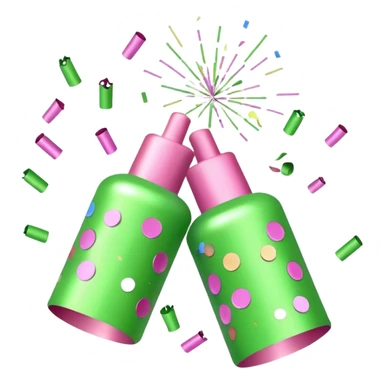 light green and light pink party poppers sticker