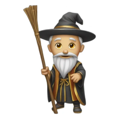 ancient magician with stick sticker