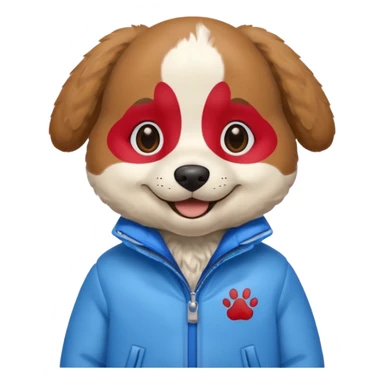 dog in winter outfit sticker