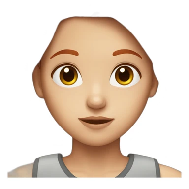 Girl with medium red hair and grey eyes sticker